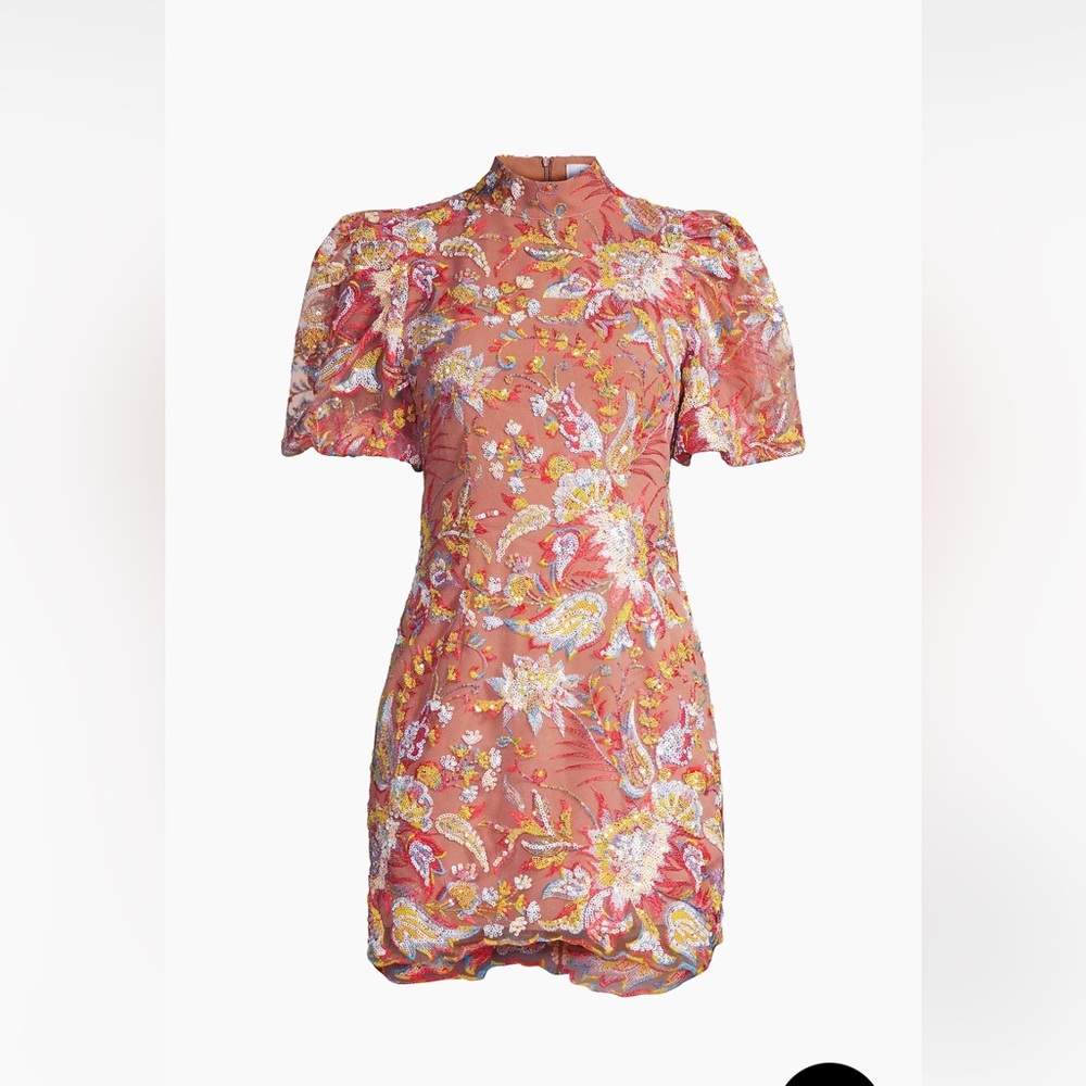 Elliatt puff sleeve embellished, mini dress